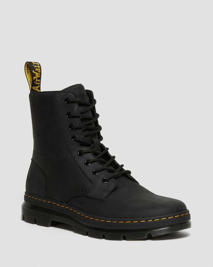 Dr. Martens Combs Lær Casual Støvler Dame Svart [5143ZKNWT]